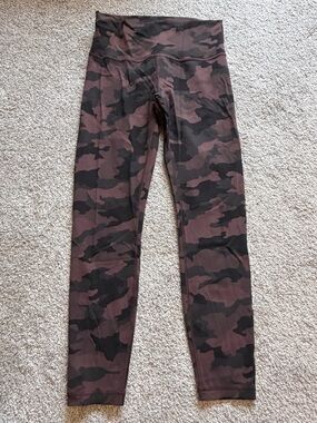 lululemon athletica Wunder Train Brown & Black Camo High-Rise Leggings
